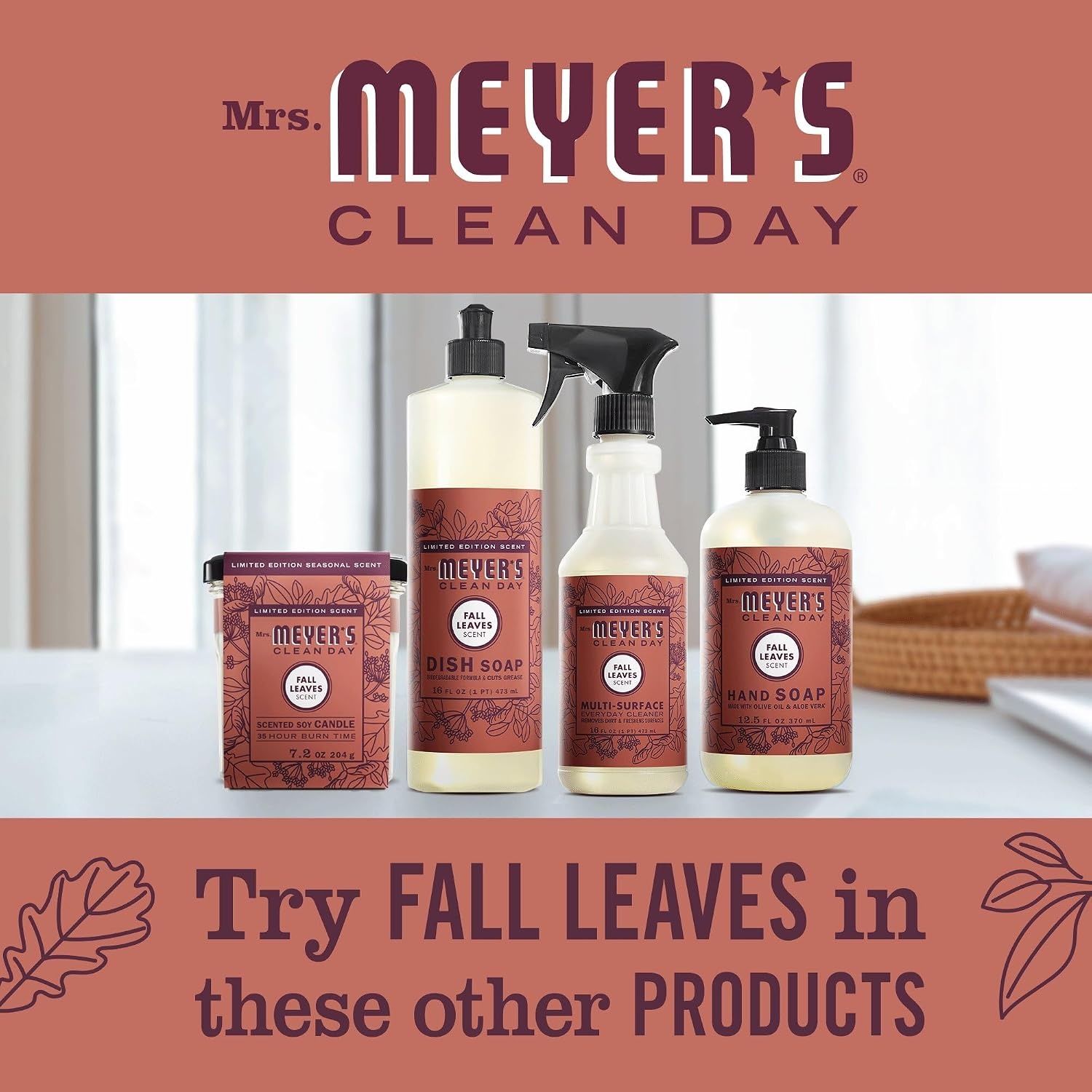 image:imageMRS MEYERS CLEAN DAY Aromatherapy Candle Peony 72 oz 2 PackFall Leaves