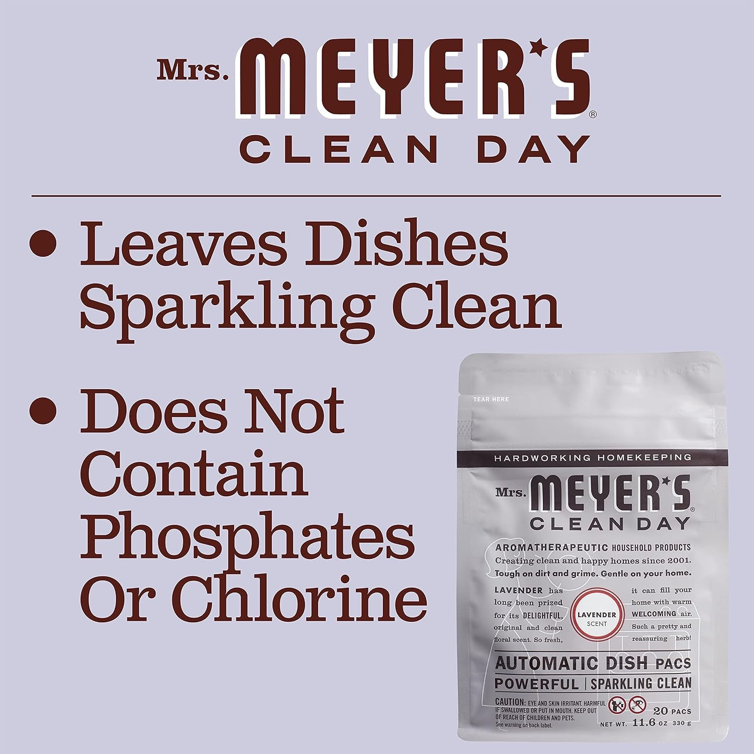 image:imageMRS MEYERS CLEAN DAY Automatic Dishwasher Pods Lavender 20 CountLavender