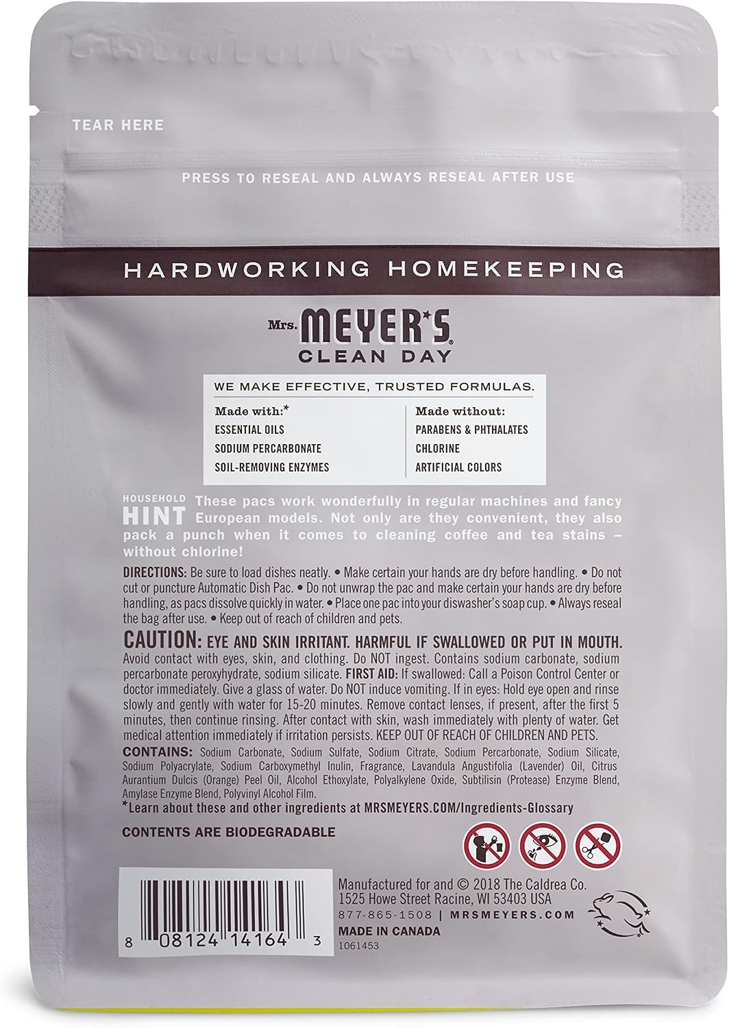 image:imageMRS MEYERS CLEAN DAY Automatic Dishwasher Pods Lavender 20 CountLavender