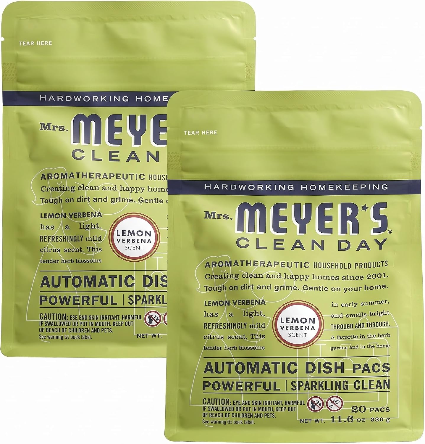 image:imageMRS MEYERS CLEAN DAY Dishwasher Pods Lemon Verbena 20 Count 3 PackLemon Verbena