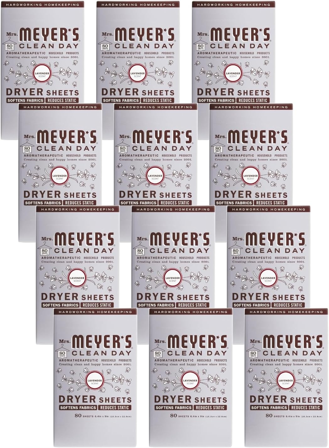 image:imageMRS MEYERS CLEAN DAY Dryer Sheets Fabric Softener Honeysuckle 80 CountLavender