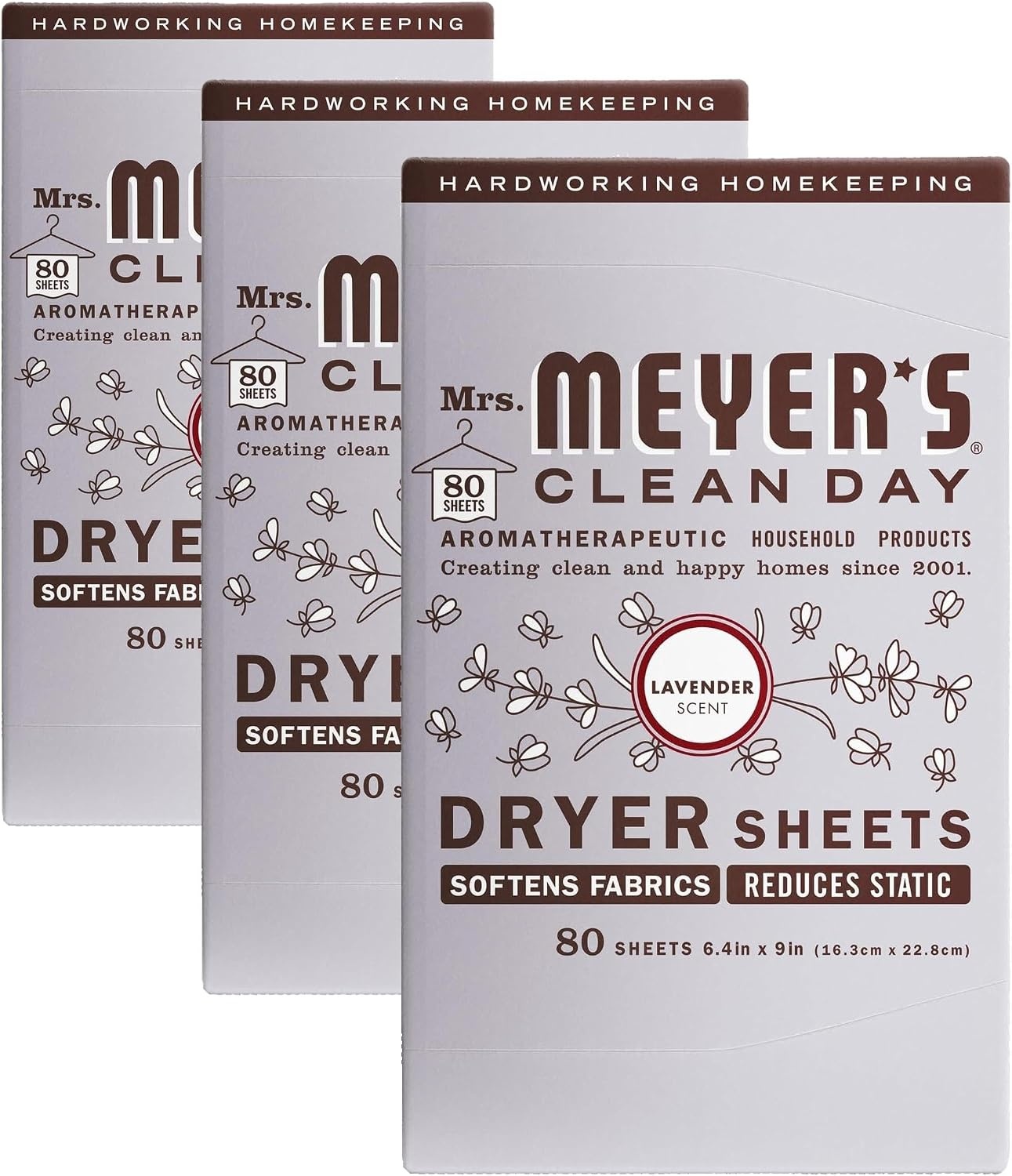 image:imageMRS MEYERS CLEAN DAY Dryer Sheets Fabric Softener Honeysuckle 80 CountLavender