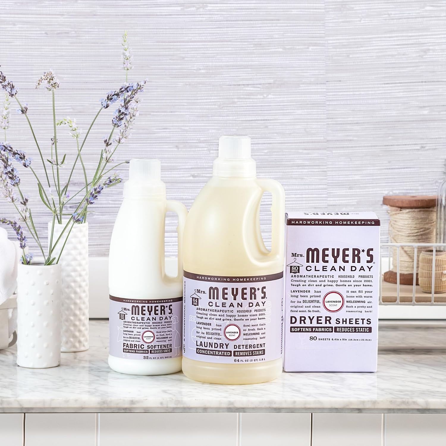 image:imageMRS MEYERS CLEAN DAY Dryer Sheets Fabric Softener Honeysuckle 80 CountLavender