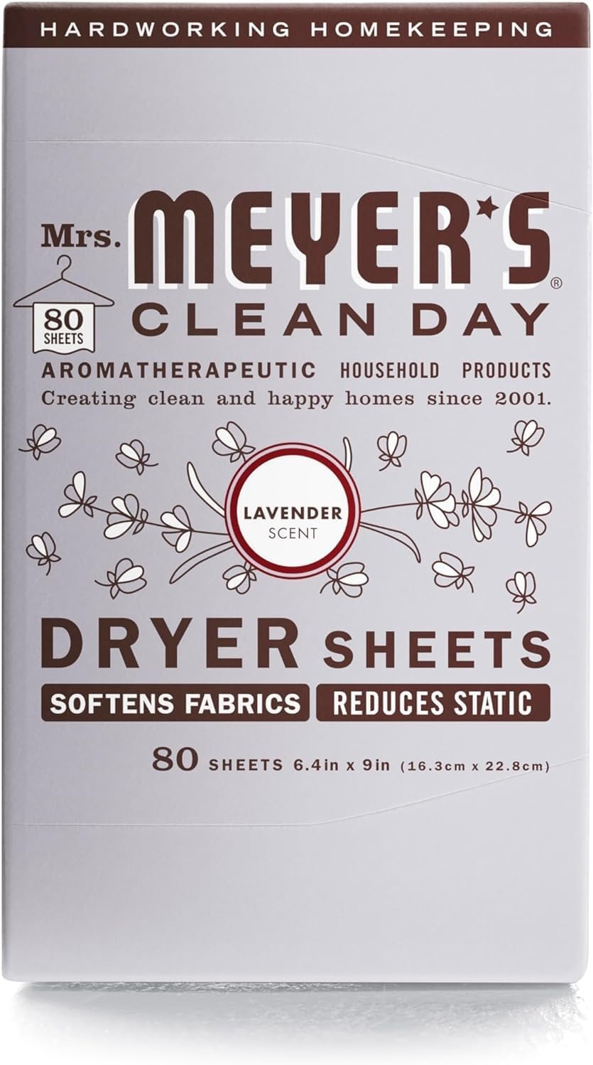 image:imageMRS MEYERS CLEAN DAY Dryer Sheets Fabric Softener Honeysuckle 80 CountLavender