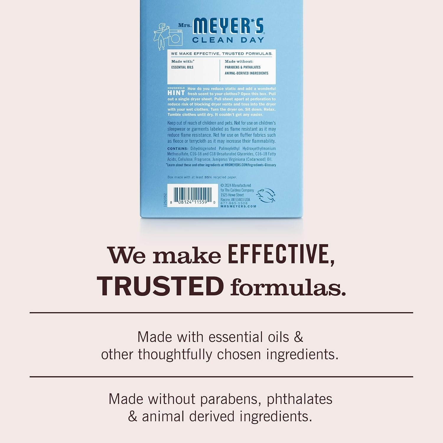 image:imageMRS MEYERS CLEAN DAY Dryer Sheets Fabric Softener Honeysuckle 80 CountRain Water