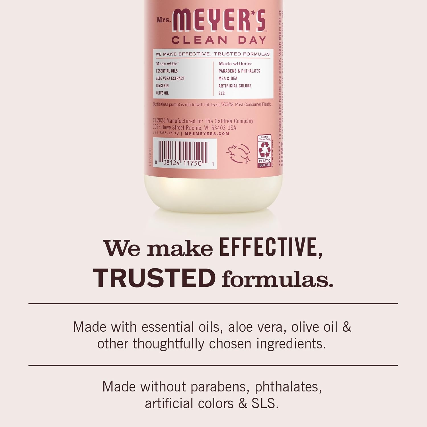 image:imageMRS MEYERS CLEAN DAY Hand Soap Made with Essential Oils Rhubarb 125 Fl Oz Pack of 3Rose