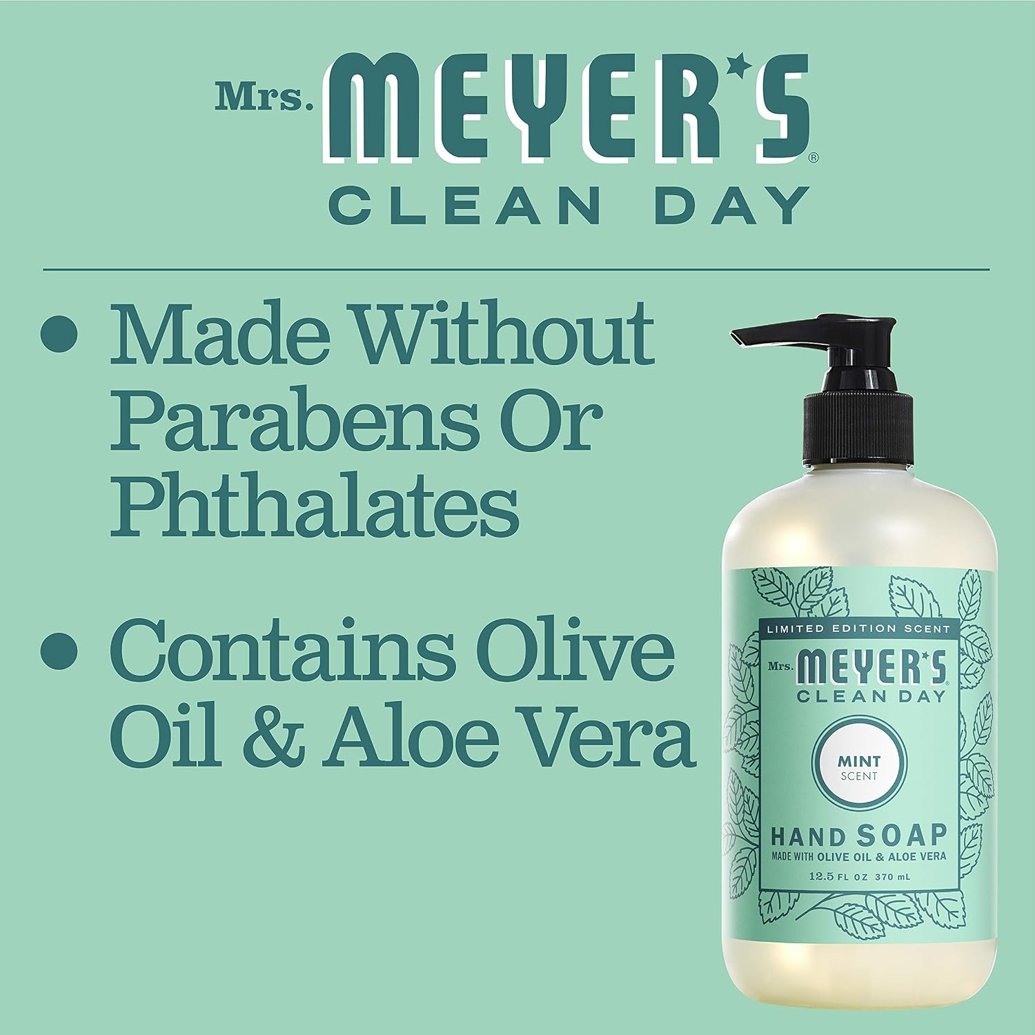image:imageMRS MEYERS CLEAN DAY Hand Soap Mint Scent 125 Fl Oz BottleMint