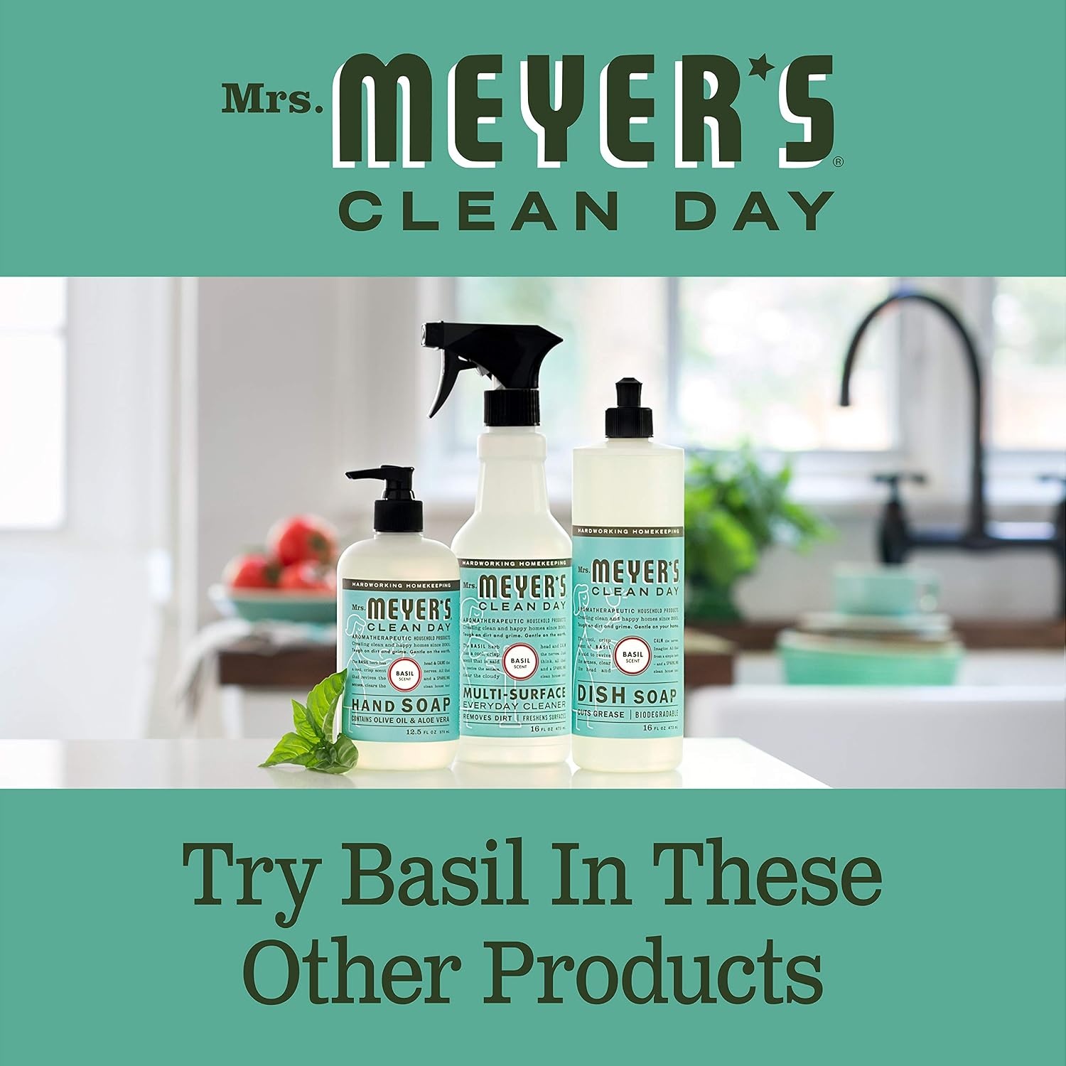 image:imageMRS MEYERS CLEAN DAY Hand Soap Refill Geranium Scent 33 Fl Oz BottleBasil
