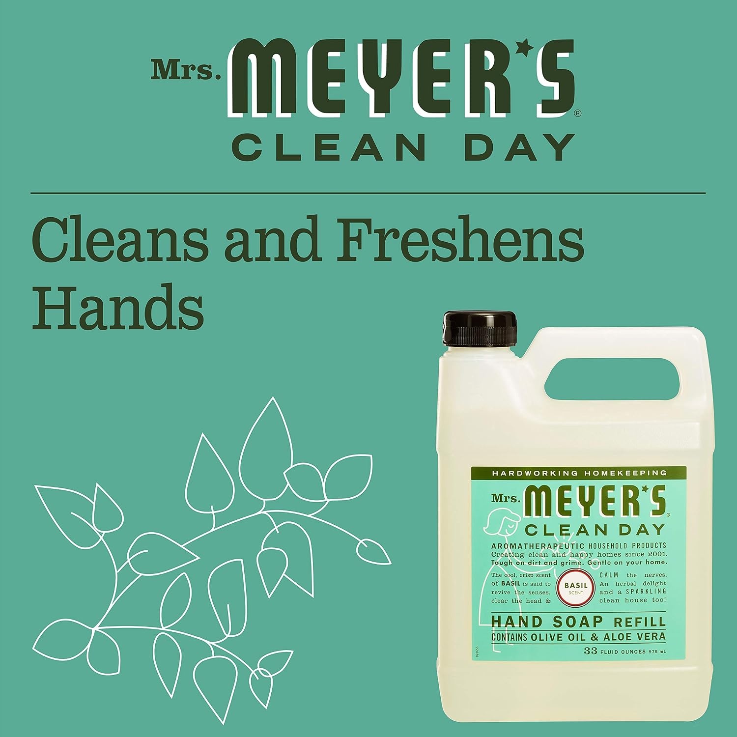 image:imageMRS MEYERS CLEAN DAY Hand Soap Refill Geranium Scent 33 Fl Oz BottleBasil