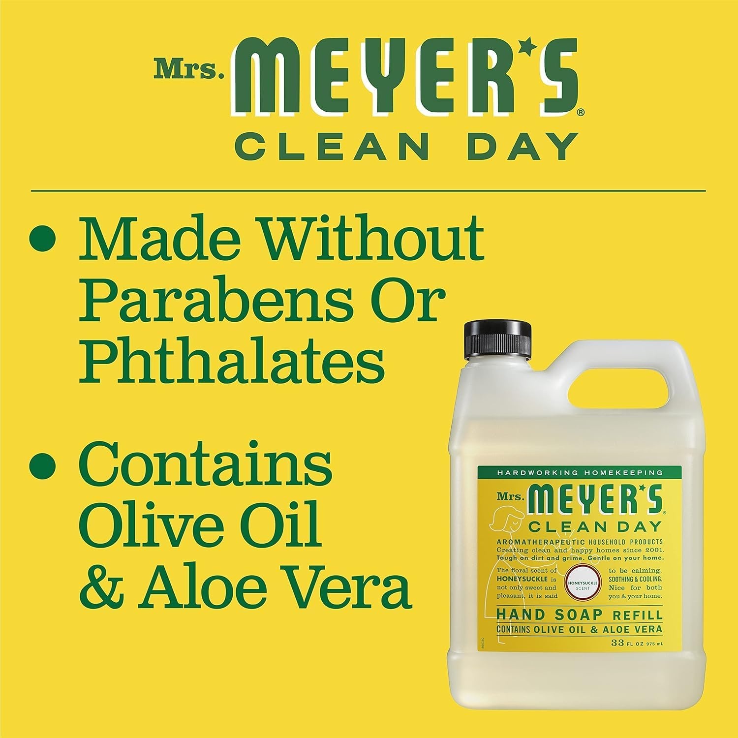 image:imageMRS MEYERS CLEAN DAY Hand Soap Refill Made With Essential Oils Biodegradable Formula Honeysuckle 33 Fl Oz Pack Of 2