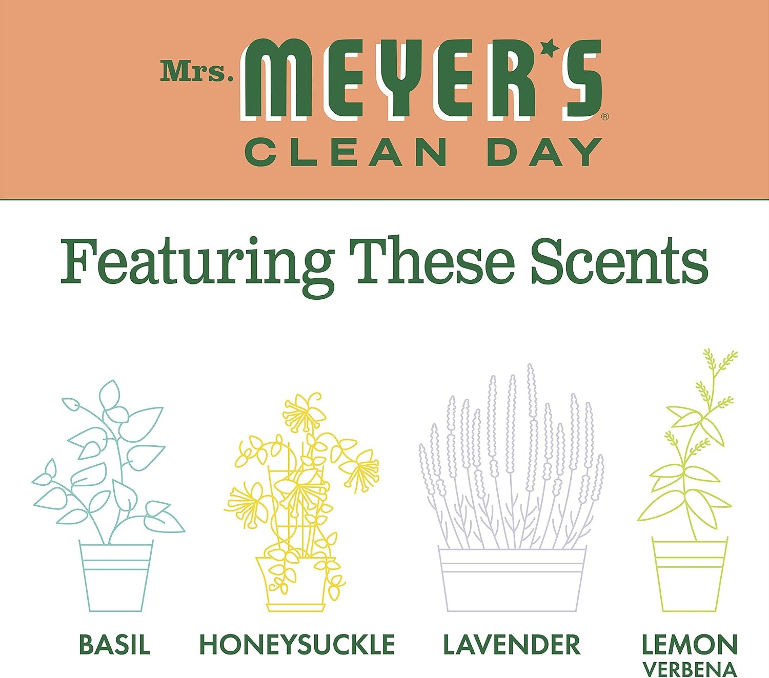 image:imageMRS MEYERS CLEAN DAY Kitchen Basics Set Basil Scent Cleaning Supplies includes Hand Soap 125 Fl Oz Dish Soap 16 Fl Oz and MultiSurface Cleaner 16 Fl OzGeranium