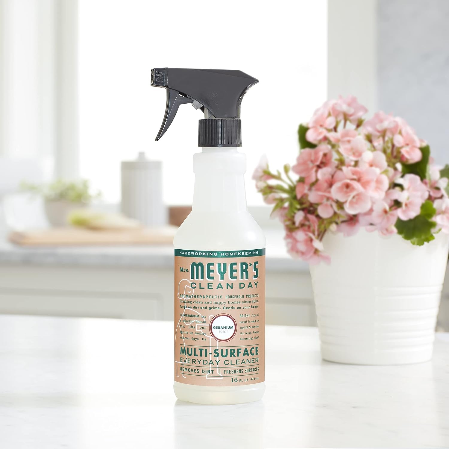 image:imageMRS MEYERS CLEAN DAY Kitchen Basics Set Basil Scent Cleaning Supplies includes Hand Soap 125 Fl Oz Dish Soap 16 Fl Oz and MultiSurface Cleaner 16 Fl OzGeranium