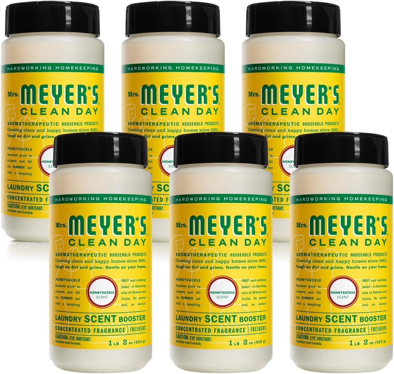 image:imageMRS MEYERS CLEAN DAY Laundry Booster Pair with Liquid Laundry Detergent Or Detergent Pods Honeysuckle 18 ozHoneysuckle
