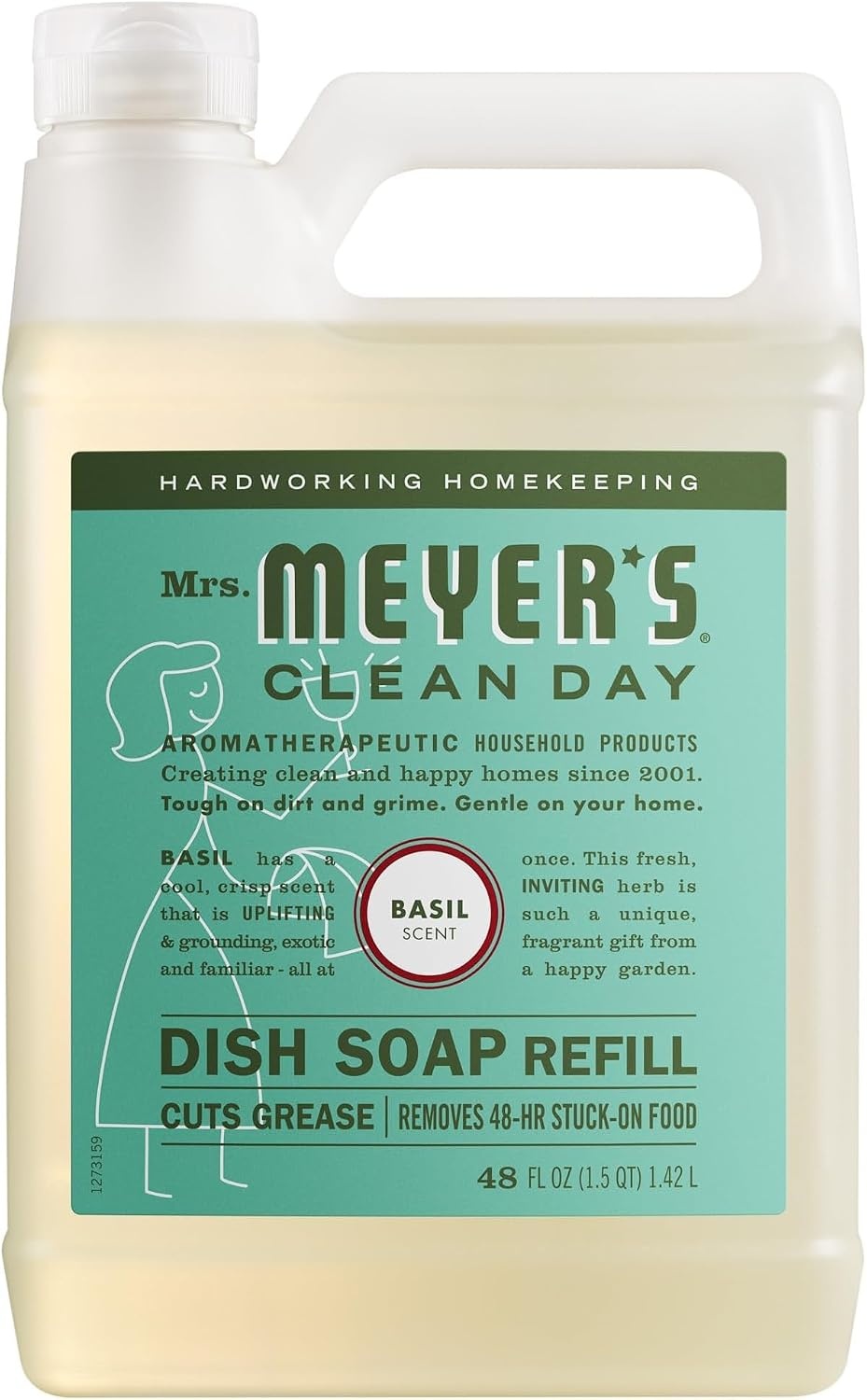 image:imageMRS MEYERS CLEAN DAY Liquid Dish Soap Refill Honeysuckle 48 fl ozBasil