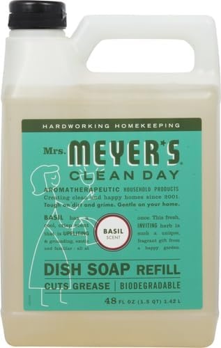 image:imageMRS MEYERS CLEAN DAY Liquid Dish Soap Refill Honeysuckle 48 fl ozBasil