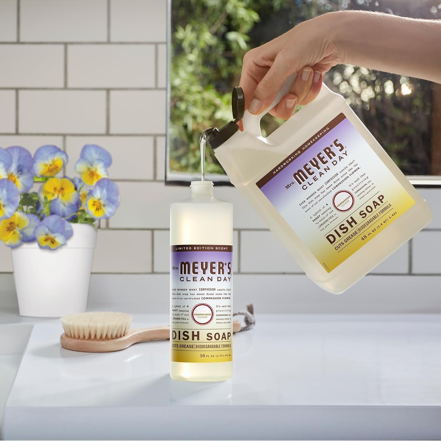 image:imageMRS MEYERS CLEAN DAY Liquid Dish Soap Refill Honeysuckle 48 fl ozCompassion Flower