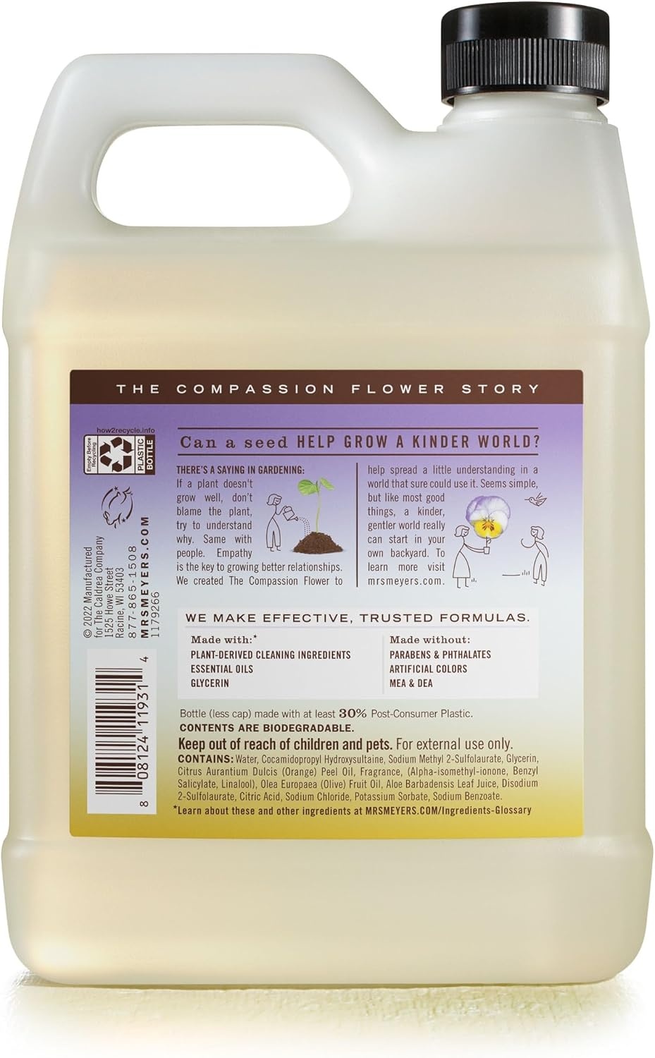 image:imageMRS MEYERS CLEAN DAY Liquid Dish Soap Refill Honeysuckle 48 fl ozCompassion Flower