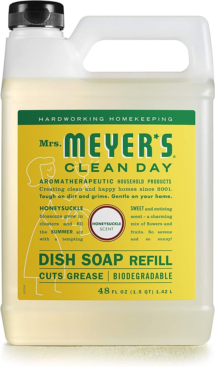 image:imageMRS MEYERS CLEAN DAY Liquid Dish Soap Refill Honeysuckle 48 fl ozHoneysuckle