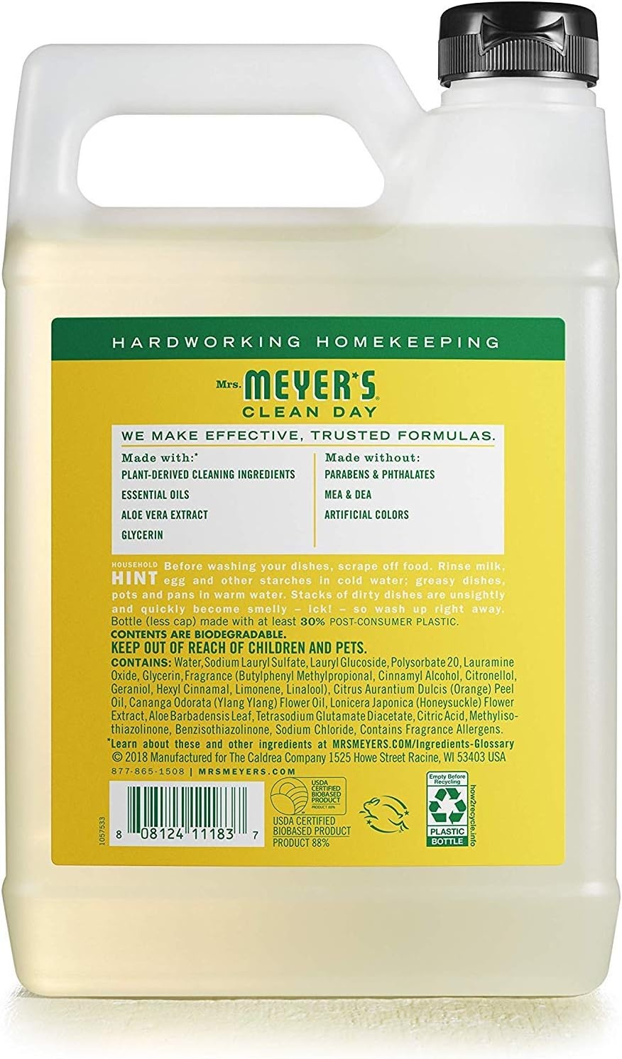 image:imageMRS MEYERS CLEAN DAY Liquid Dish Soap Refill Honeysuckle 48 fl ozHoneysuckle