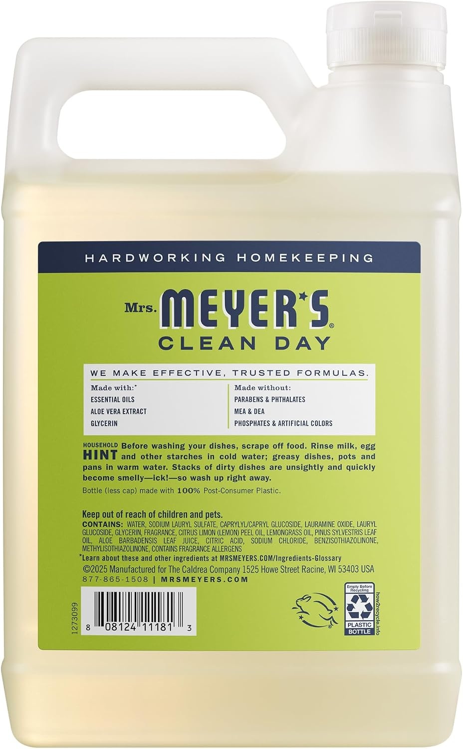 image:imageMRS MEYERS CLEAN DAY Liquid Dish Soap Refill Honeysuckle 48 fl ozLemon Verbena