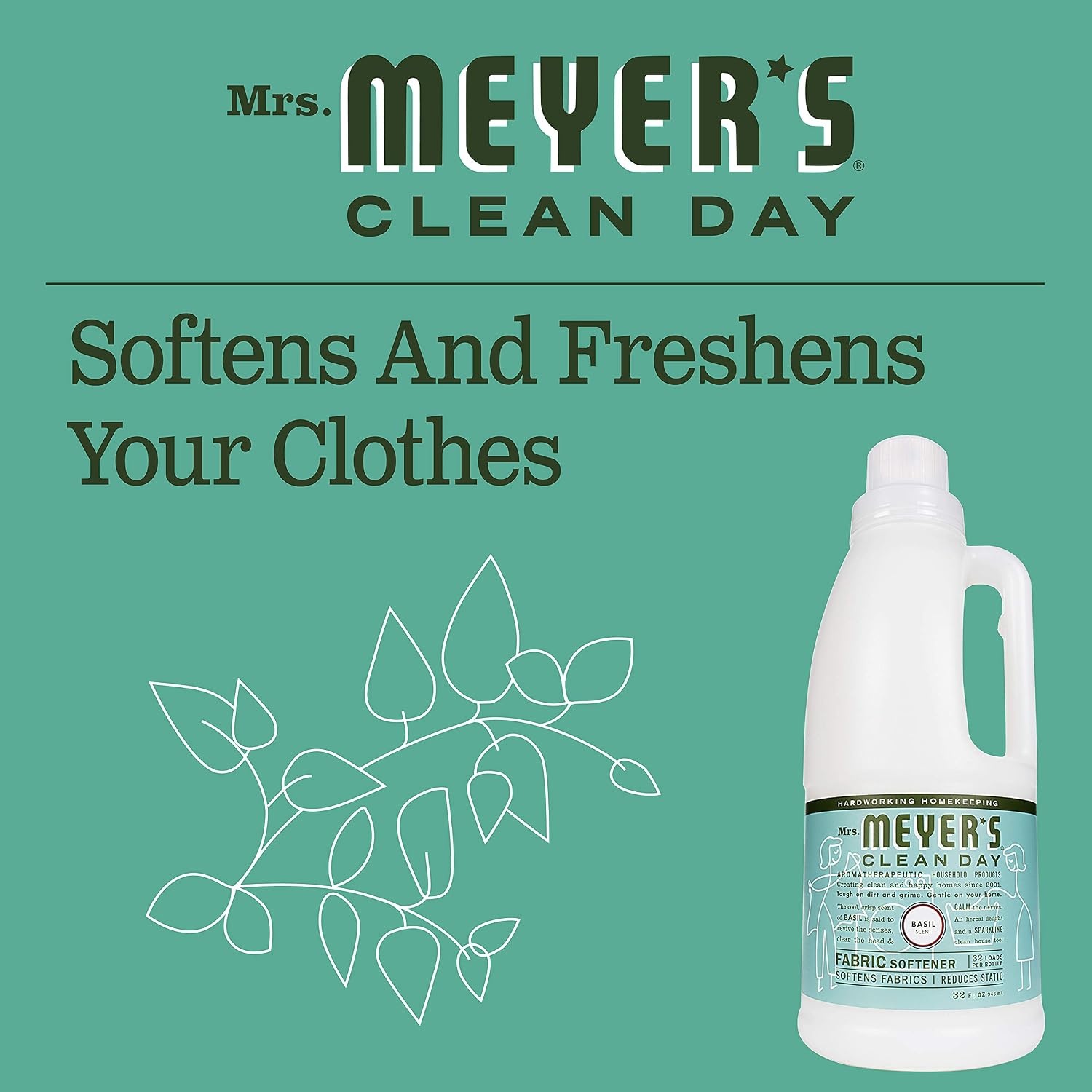 image:imageMRS MEYERS CLEAN DAY Liquid Fabric Softener Basil 32 fl oz