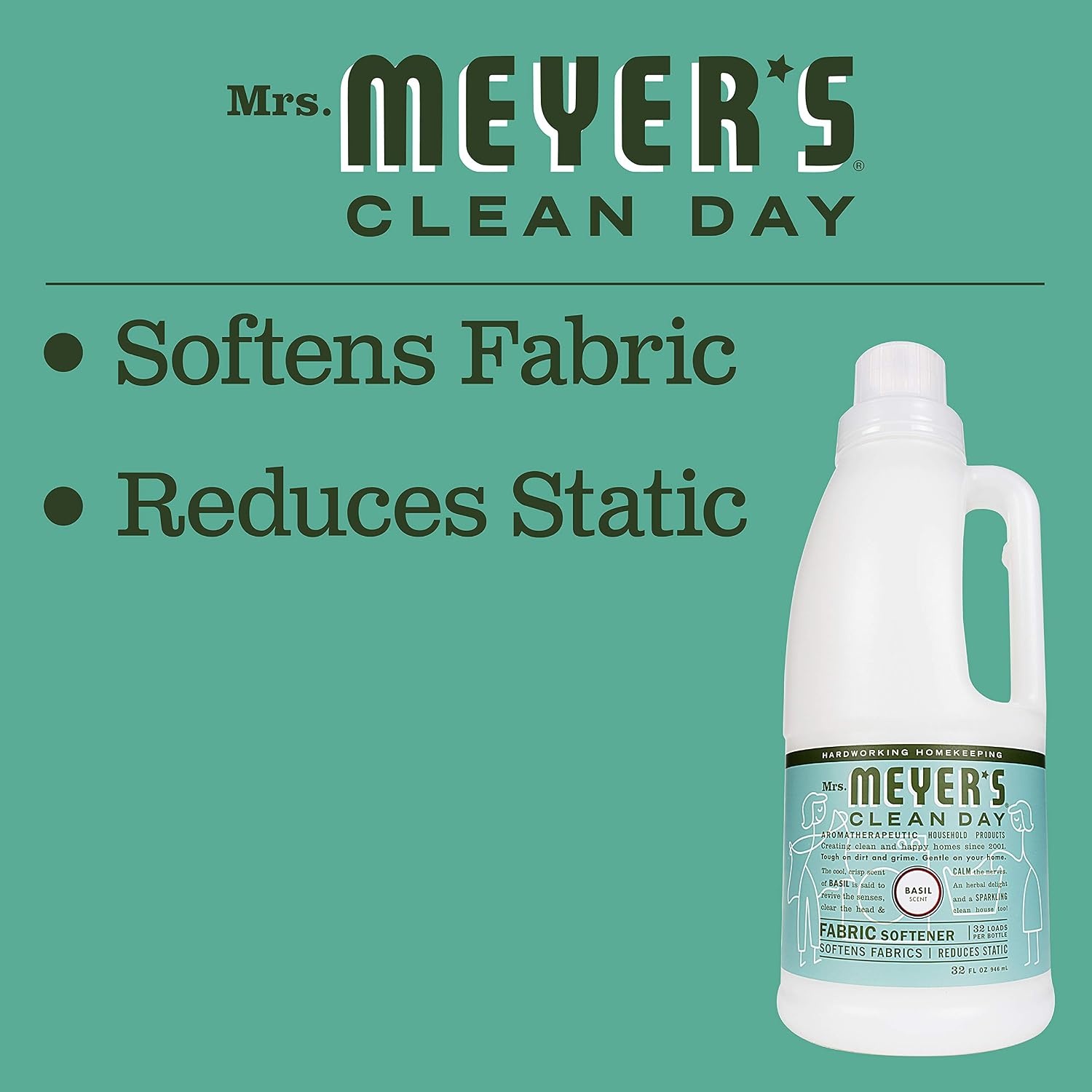 image:imageMRS MEYERS CLEAN DAY Liquid Fabric Softener Basil 32 fl oz