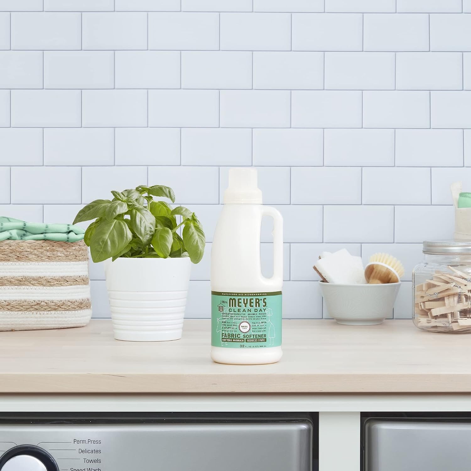 image:imageMRS MEYERS CLEAN DAY Liquid Fabric Softener Infused with Essential Oils Paraben Free Basil 32 oz 32 Loads