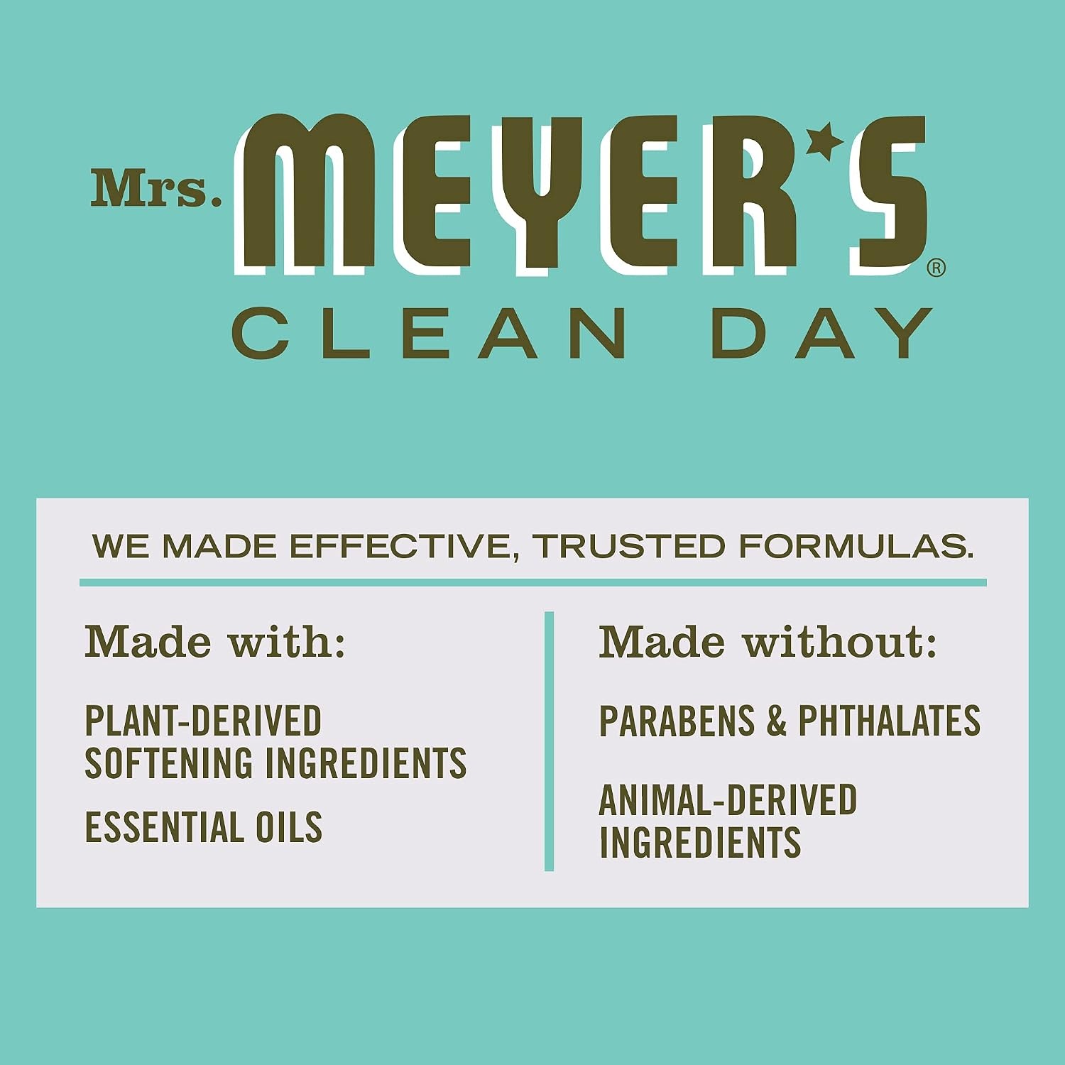image:imageMRS MEYERS CLEAN DAY Liquid Fabric Softener Infused with Essential Oils Paraben Free Basil 32 oz 32 Loads