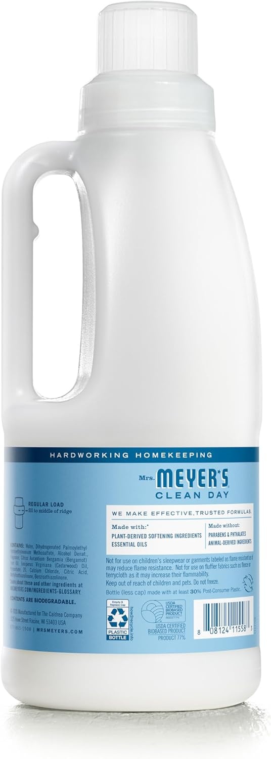 image:imageMRS MEYERS CLEAN DAY Liquid Fabric Softener Rain Water 32 fl oz32 Fl Oz Pack of 4