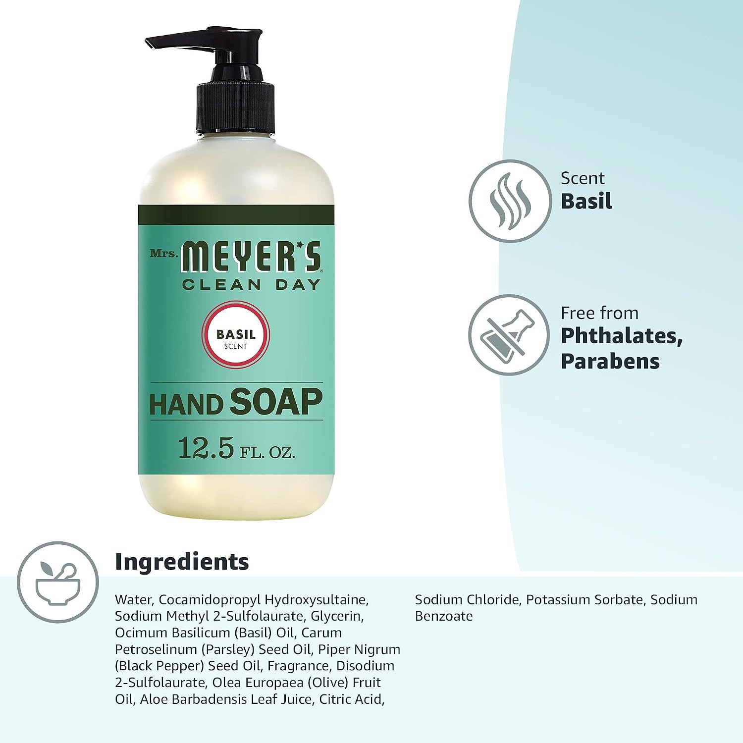 image:imageMRS MEYERS CLEAN DAY Liquid Hand Soap Lavender 125 fl oz 3 PackBasil