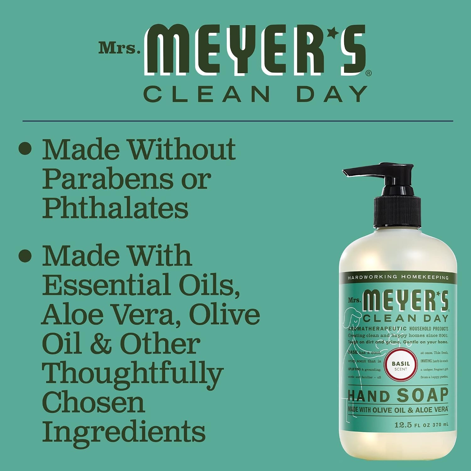 image:imageMRS MEYERS CLEAN DAY Liquid Hand Soap Lavender 125 fl oz 3 PackBasil