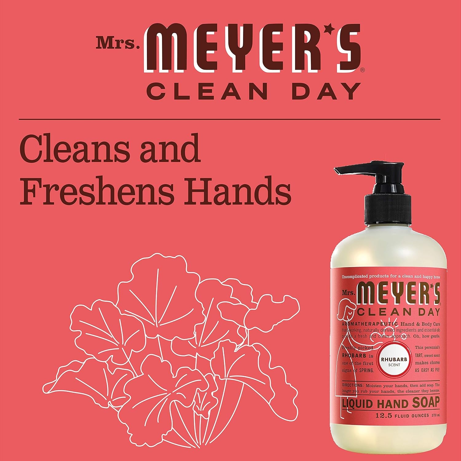 image:imageMRS MEYERS CLEAN DAY Liquid Hand Soap Lavender 125 fl oz 3 PackRhubarbPack of 3