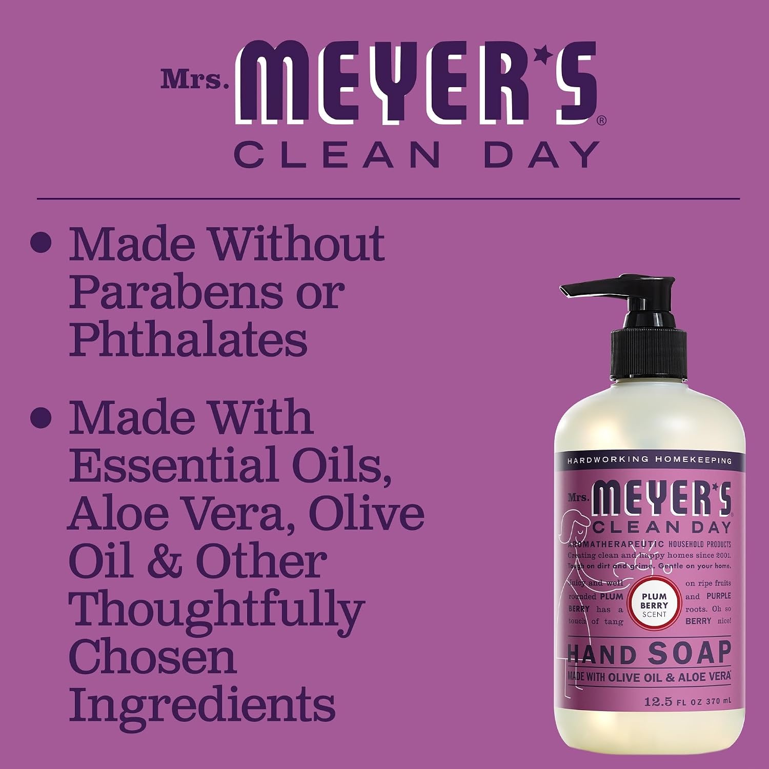 image:imageMRS MEYERS CLEAN DAY Liquid Hand Soap Lavender 125 fl oz 6 PackPlum Berry