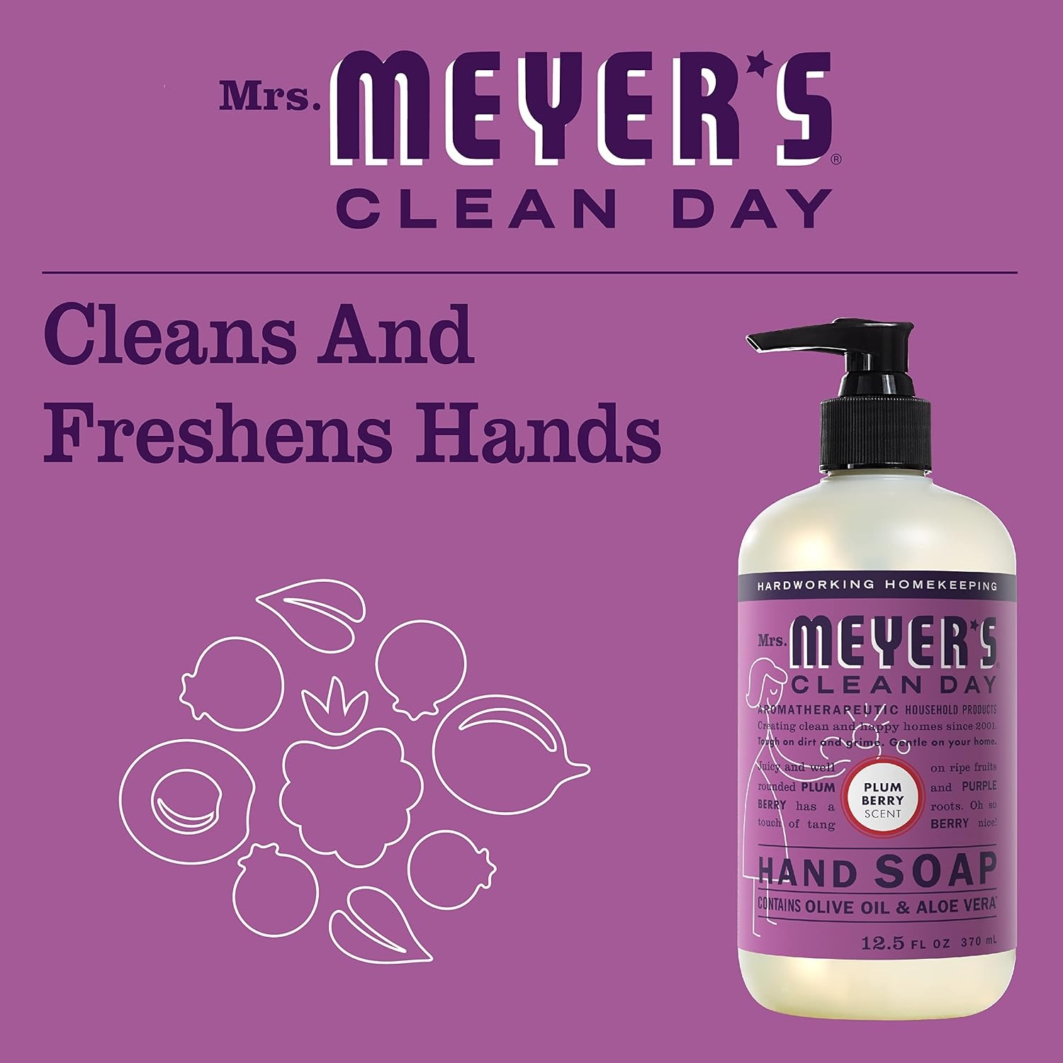 image:imageMRS MEYERS CLEAN DAY Liquid Hand Soap Lavender 125 fl oz 6 PackPlum Berry