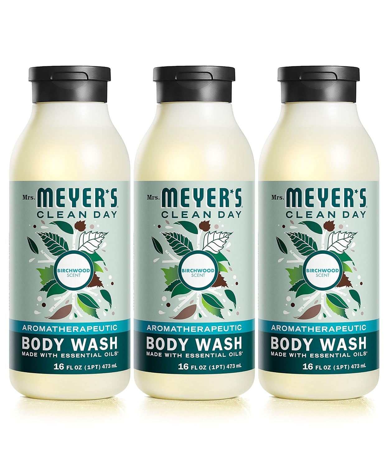 image:imageMRS MEYERS CLEAN DAY Moisturizing Body Wash for Women and Men Shower Gel Formula Made with Essential Oils Birchwood 16 oz Pack of 3Birchwood