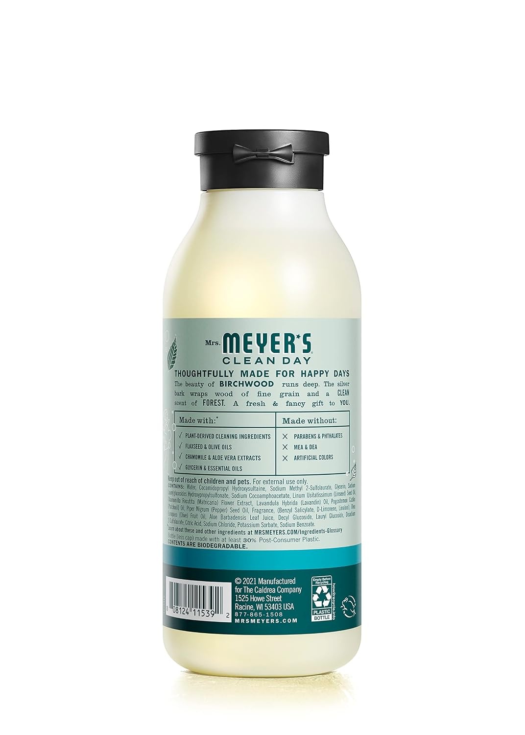 image:imageMRS MEYERS CLEAN DAY Moisturizing Body Wash for Women and Men Shower Gel Formula Made with Essential Oils Birchwood 16 oz Pack of 3Birchwood