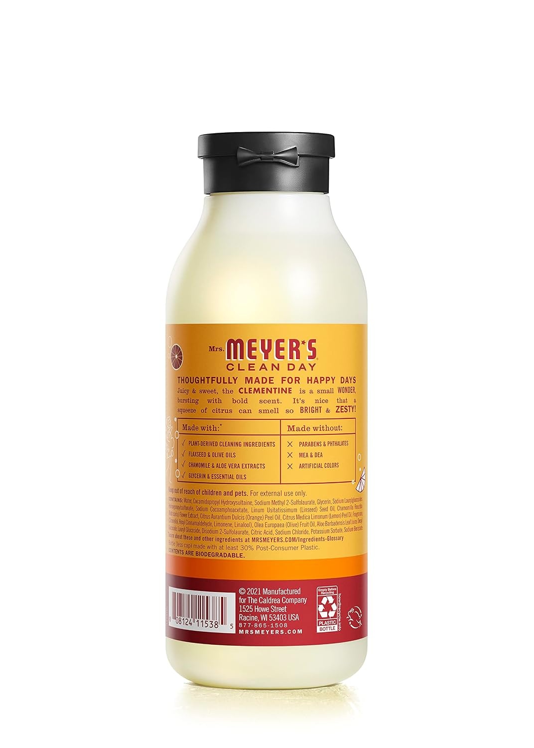 image:imageMRS MEYERS CLEAN DAY Moisturizing Body Wash for Women and Men Shower Gel Formula Made with Essential Oils Birchwood 16 oz Pack of 3Clementine