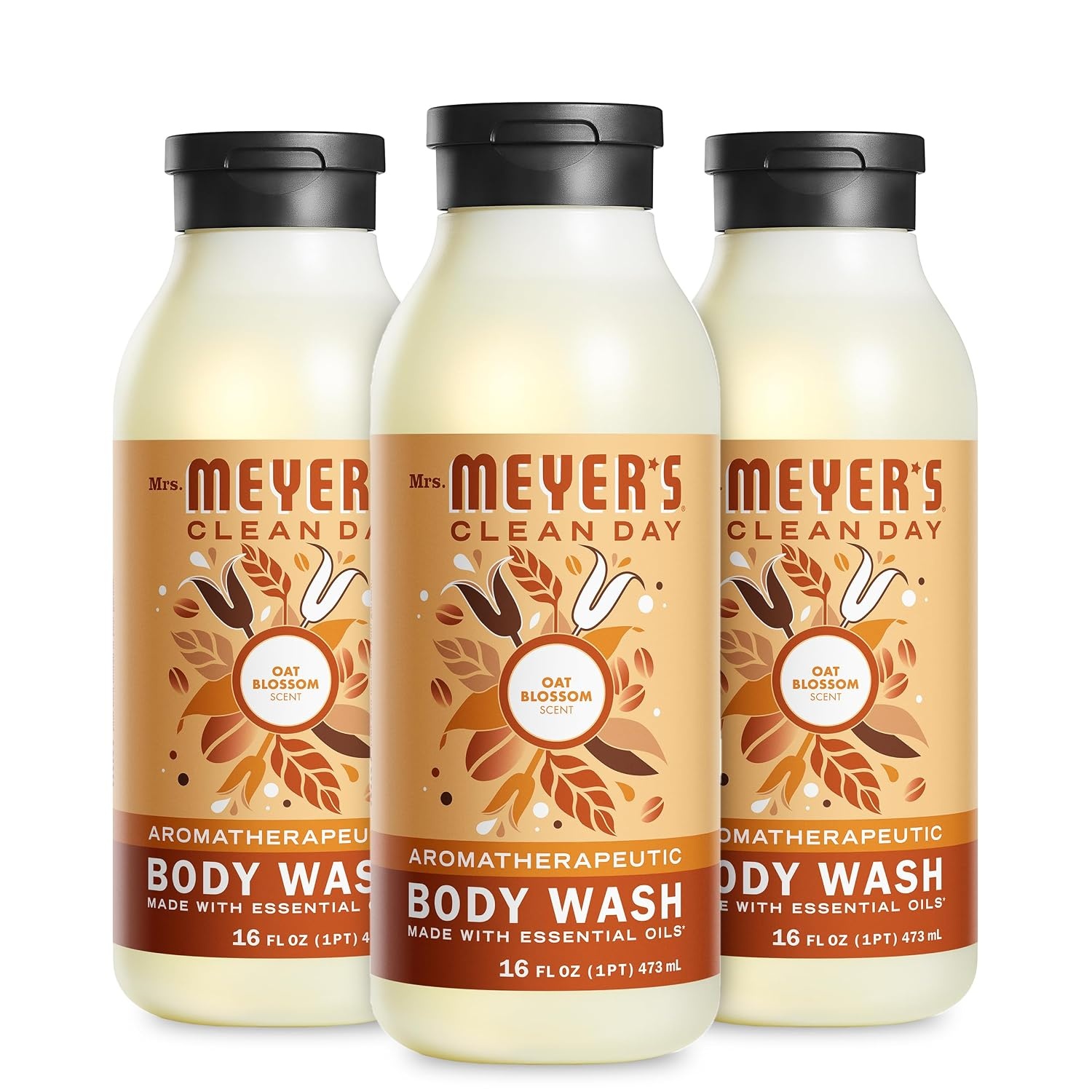 image:imageMRS MEYERS CLEAN DAY Moisturizing Body Wash for Women and Men Shower Gel Formula Made with Essential Oils Birchwood 16 oz Pack of 3Oat Blossom