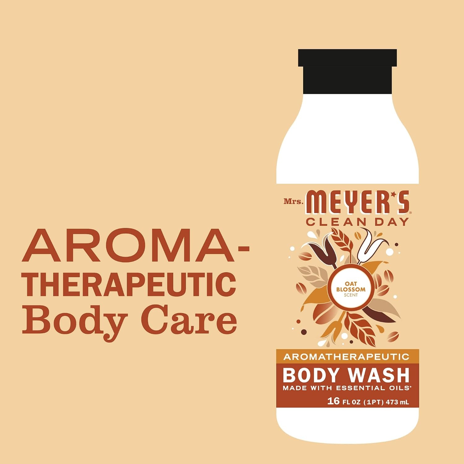 image:imageMRS MEYERS CLEAN DAY Moisturizing Body Wash for Women and Men Shower Gel Formula Made with Essential Oils Birchwood 16 oz Pack of 3Oat Blossom
