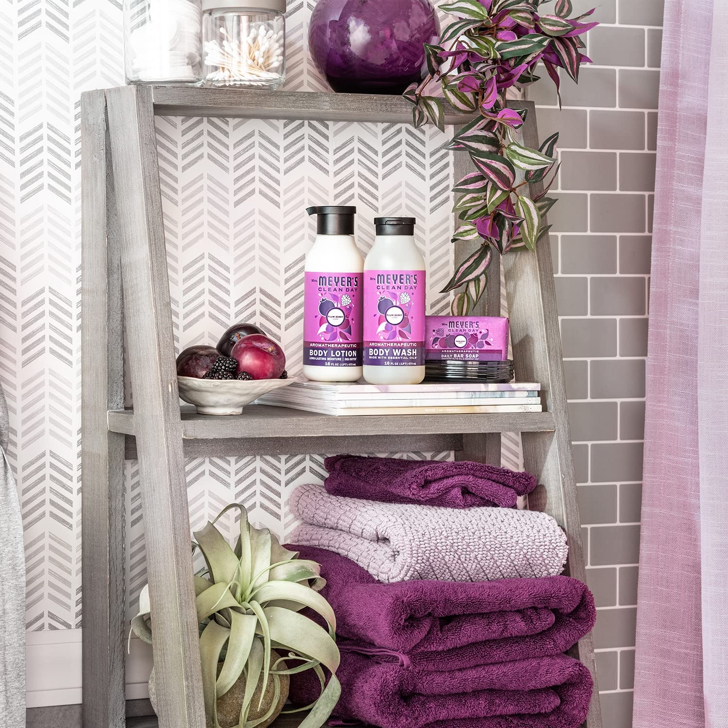 image:imageMRS MEYERS CLEAN DAY Moisturizing Body Wash for Women and Men Shower Gel Formula Made with Essential Oils Birchwood 16 oz Pack of 3Plum Berry