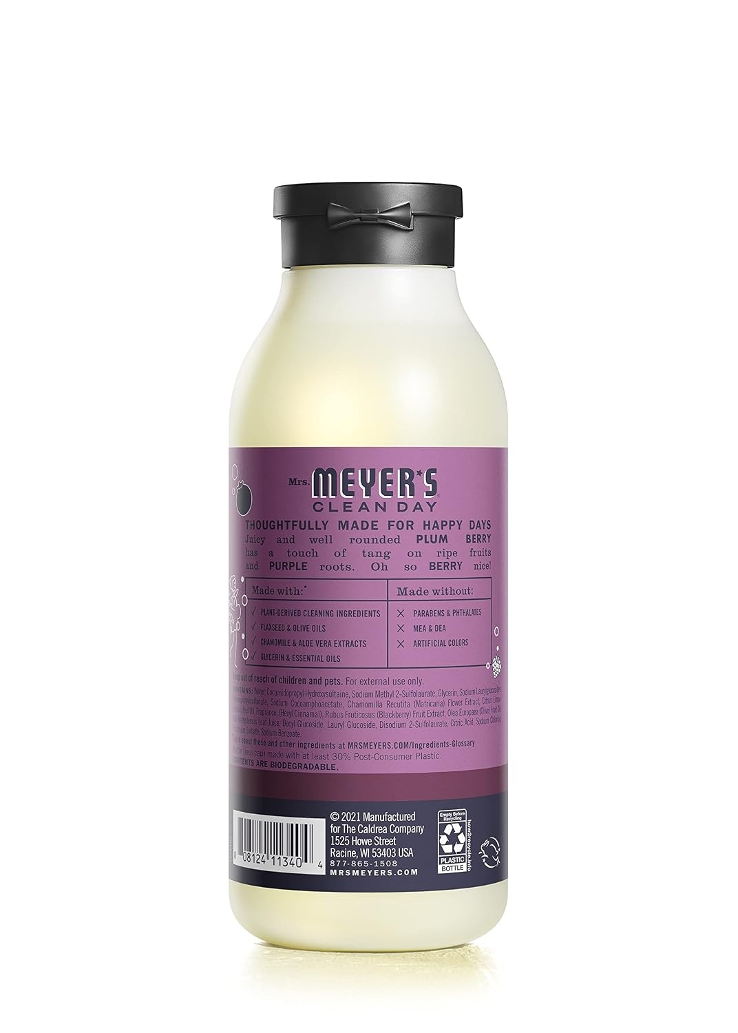 image:imageMRS MEYERS CLEAN DAY Moisturizing Body Wash for Women and Men Shower Gel Formula Made with Essential Oils Birchwood 16 oz Pack of 3Plum Berry