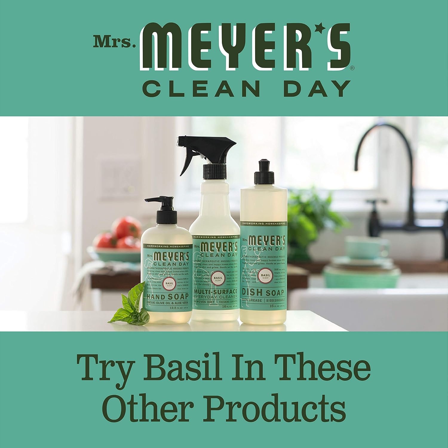 image:imageMRS MEYERS CLEAN DAY MultiSurface Cleaner Concentrate Basil 32 fl ozBasil