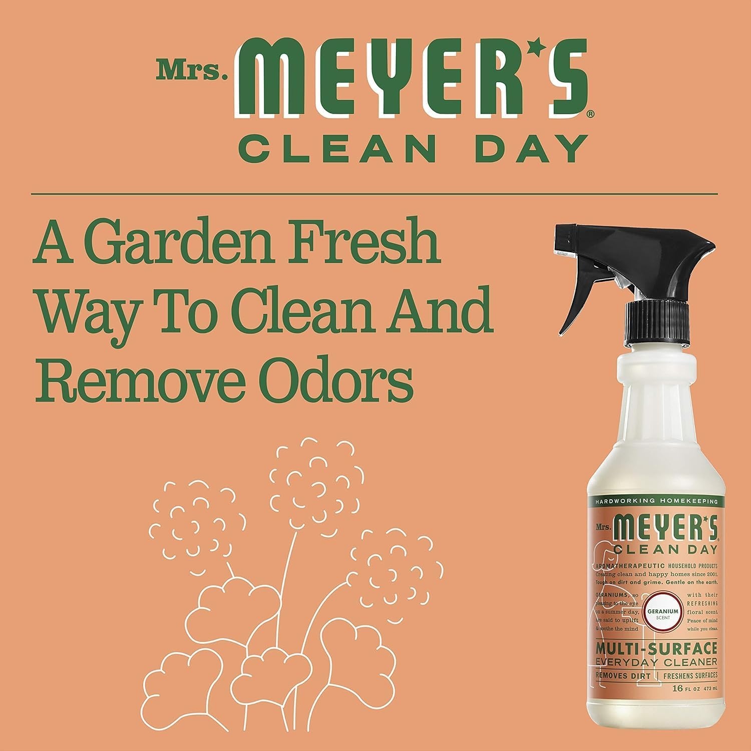 image:imageMRS MEYERS CLEAN DAY MultiSurface Cleaner Concentrate Basil 32 fl ozGeranium