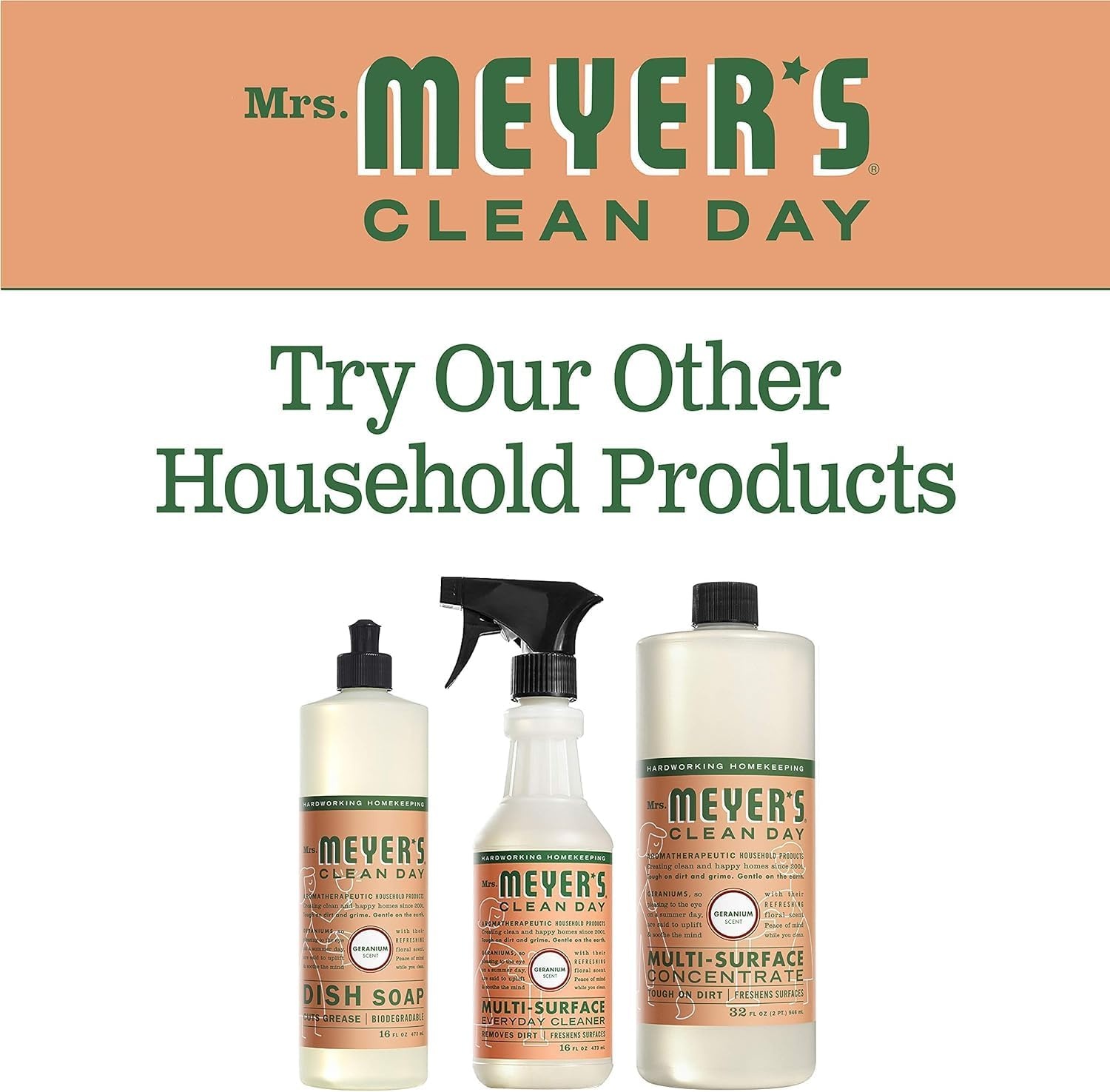 image:imageMRS MEYERS CLEAN DAY MultiSurface Cleaner Concentrate Basil 32 fl ozGeranium