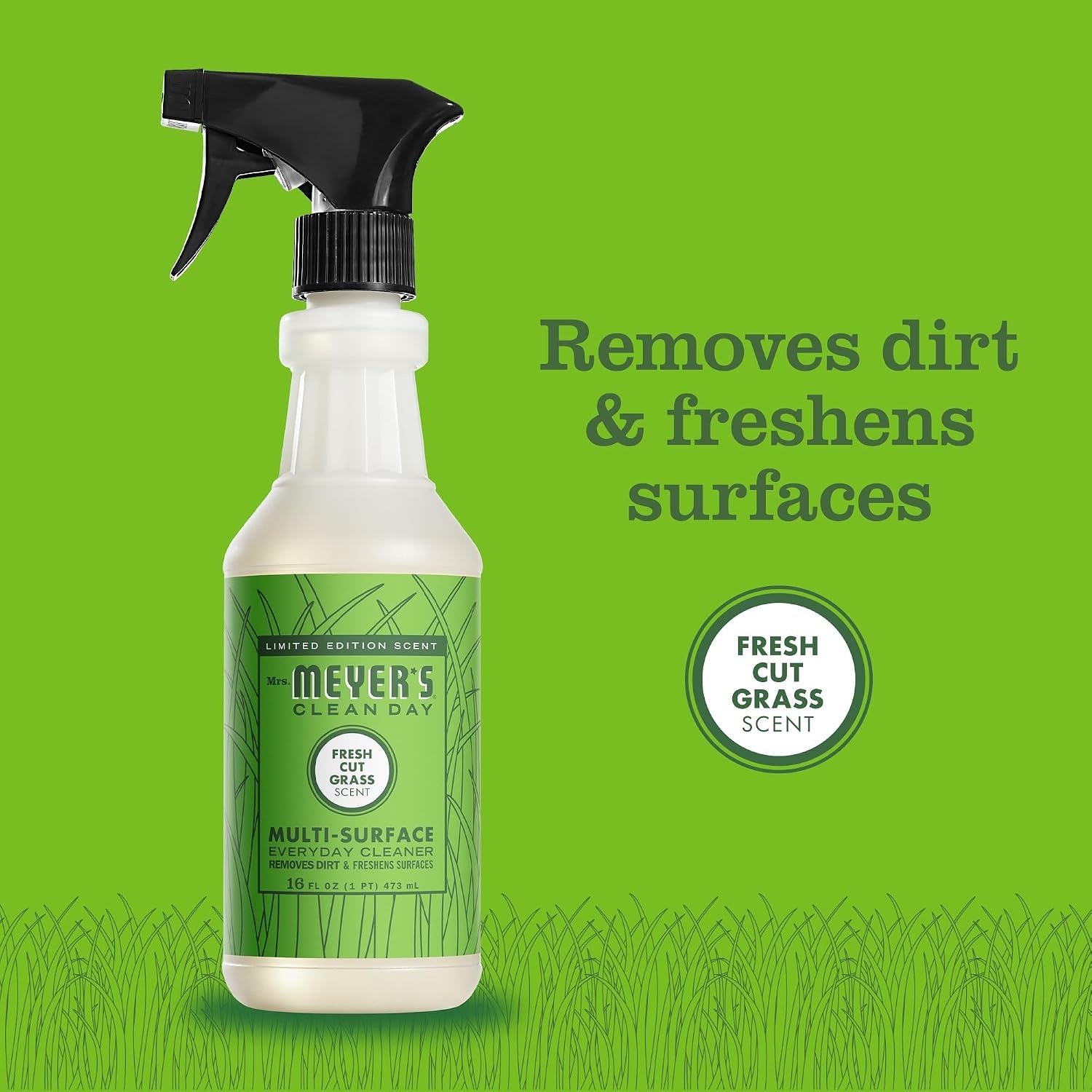 image:imageMRS MEYERS CLEAN DAY MultiSurface Cleaner Geranium 16 fl ozFresh Cut Grass