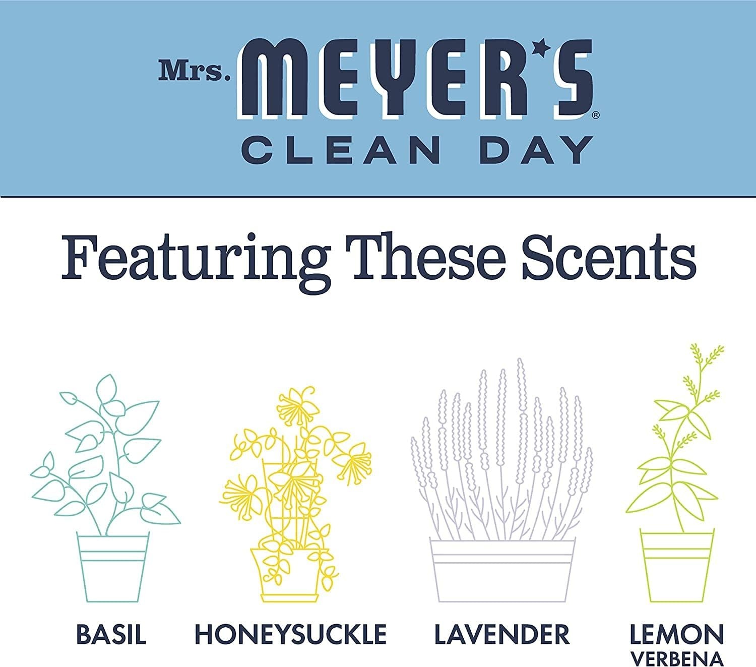 image:imageMRS MEYERS CLEAN DAY MultiSurface Concentrate Basil 32 fl oz 2 PackFloral Fresh