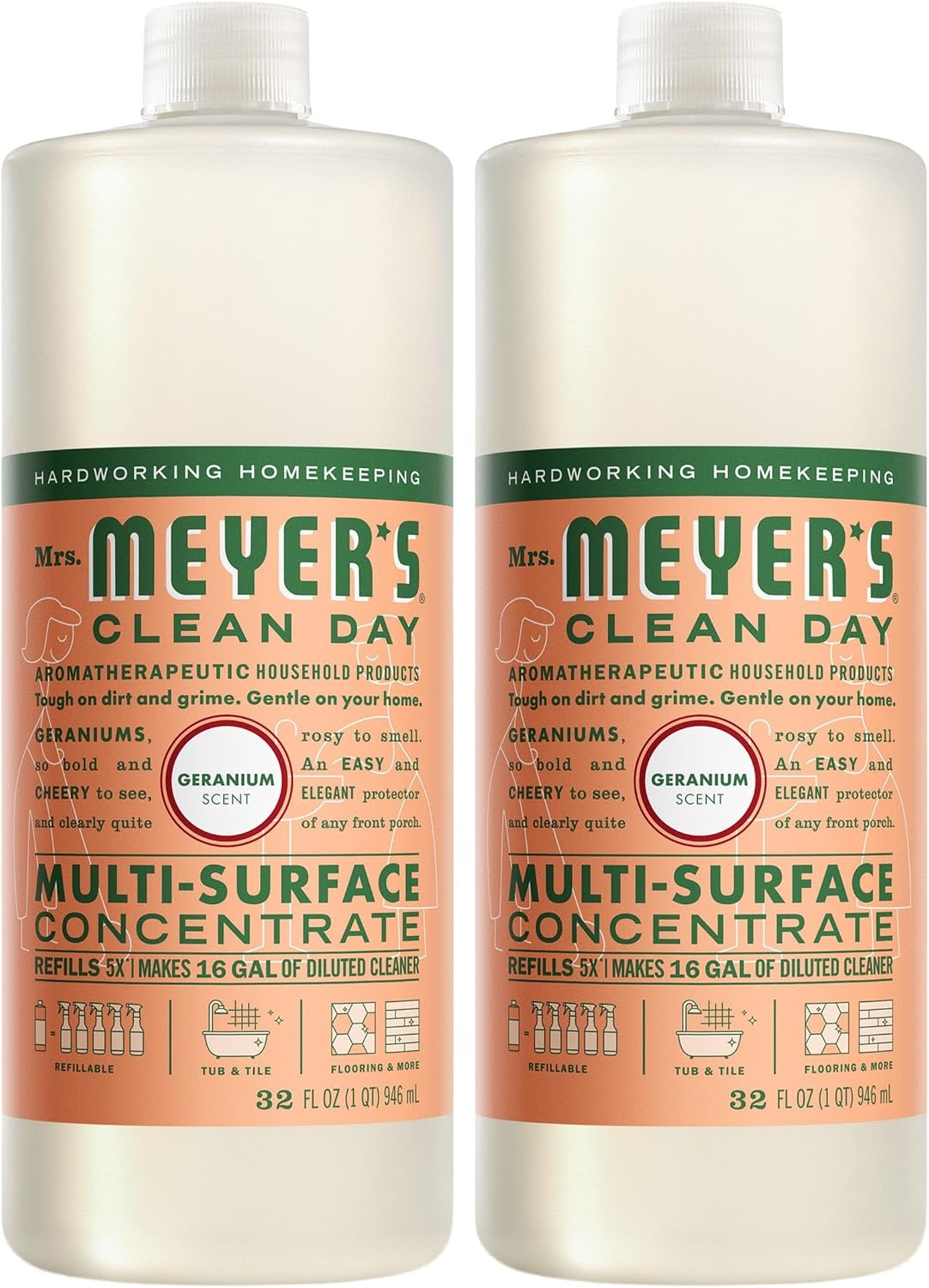 image:imageMRS MEYERS CLEAN DAY MultiSurface Concentrate Basil 32 fl oz 2 PackGeranium