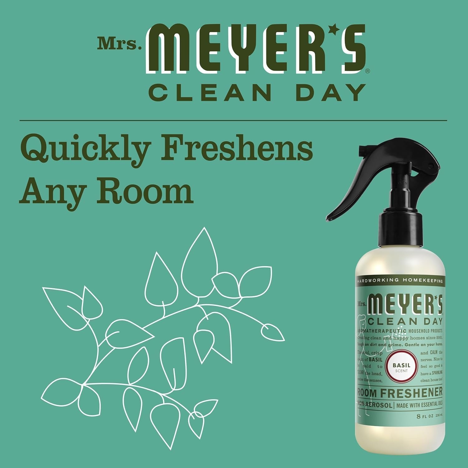 image:imageMRS MEYERS CLEAN DAY Room Spray Snowdrop Scent 8 Fl Oz Bottle 3 PackBasil
