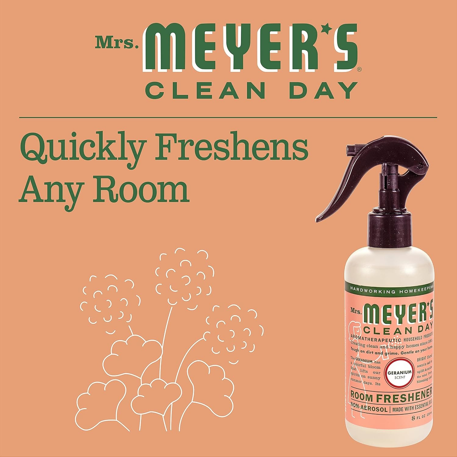 image:imageMRS MEYERS CLEAN DAY Room Spray Snowdrop Scent 8 Fl Oz Bottle 3 PackGeranium