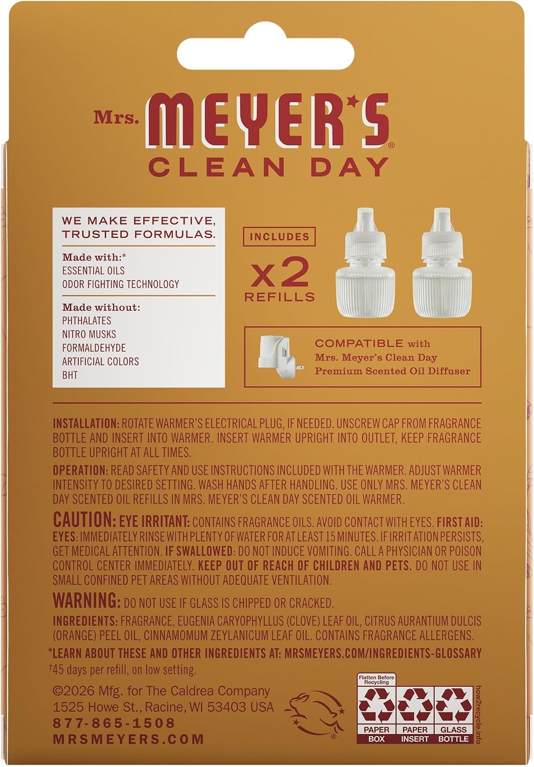 image:imageMRS MEYERS CLEAN DAY Scented Oil Lavender 1 Warmer and RefillApple Cider